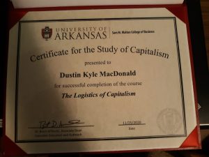 University of Arkansas certificate